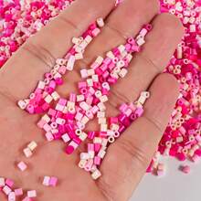1 Box (3000pcs) 2.6mm Pink Tone Large Hole Mini Fuse Beads - DIY Jewelry Making, Pixel Art & Craft Mosaic Colorful Plastic Beads - Durable Crafting Supplies For Jewelry Designers