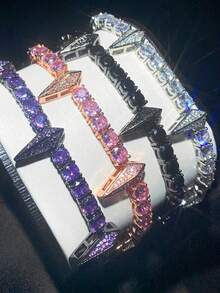 1 件装铆钉朋克手镯，男女通用 - 哥特金属手镯腕带饰品