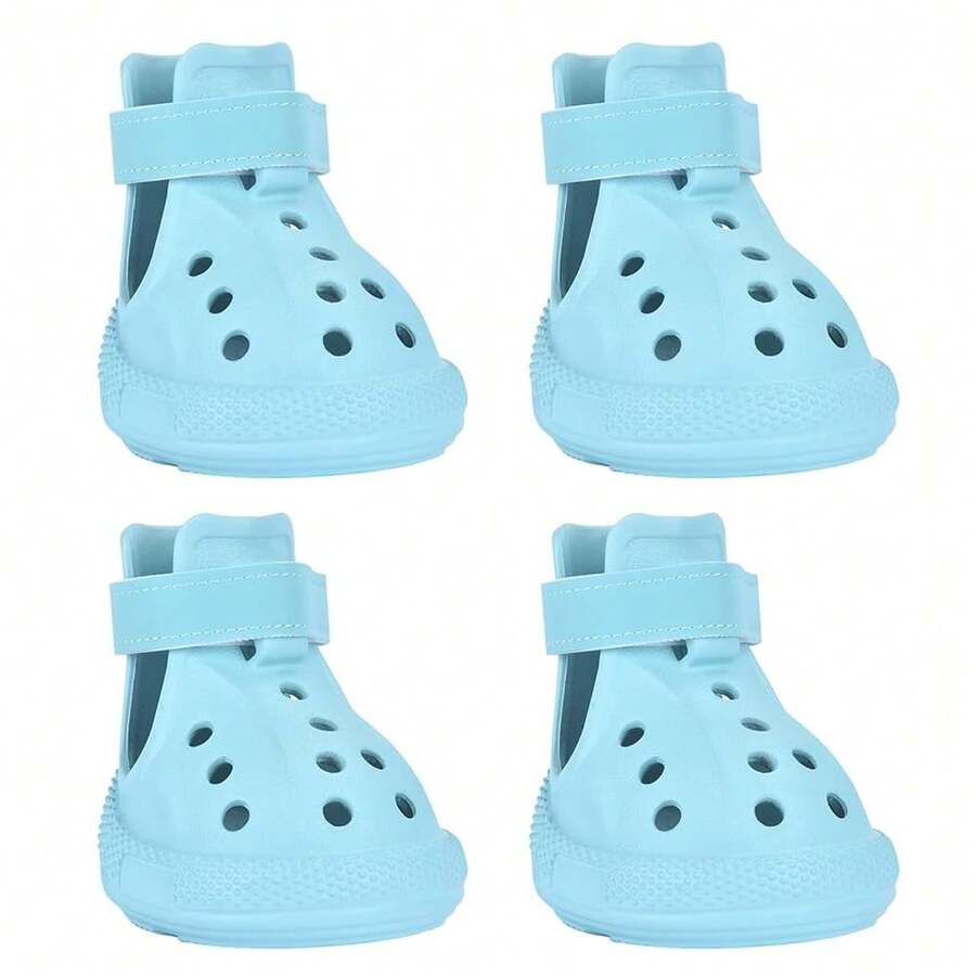 Dog Shoes, Dog FSandssals For Hot Pavement, Water-Resistant Breathable Boots, Non-Slip Paw Protectors, Adjustable Straps Dog Rain Booties For Summer Beach And Rainy Day(Blue),#6(Width1.97inch) - #6(寬度1.97吋) - 查看 1