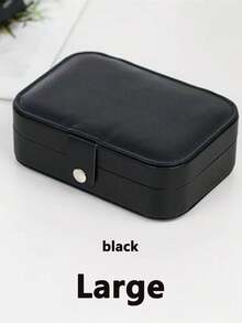 1pc Double Layer Jewelry Box, Large Capacity Jewelry Storage Box, Jewelry Display Tray, Necklace, Earrings, Jewelry & Accessories Organizer Box, White Simple Compartment Jewelry Display Stand With Dust-Proof And Anti-Oxidation Function, Compact Portable Jewelry Box, Travel Jewelry Storage Bag, Small Ring Earring Jewelry Box, Suitable For Earrings, Necklaces, Rings, Portable, Spacious, With Buckle, Lipstick, Watch, Gift For Women, Girls, Girlfriend, Christmas, Halloween, New Year