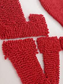 1pc/2pcs Valentine's Day Cushion Cover, Heart Plush Embroidery Canvas, Living Room Sofa Wedding Decor Holiday Gift - Red - View 5