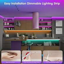 1條 RGB 智慧 LED 燈條，附 44 鍵遙控器與 App 控制，音樂同步、定時、可調光、USB 供電、LED、動態變色效果，適用於居家、派對、臥室、電競房照明 - 安裝簡單、多種顏色選擇 - 彩色 - 查看 7