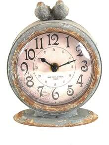 Creative Collaboration Grey Tin Alloy Bird Clock - Azul - View 10