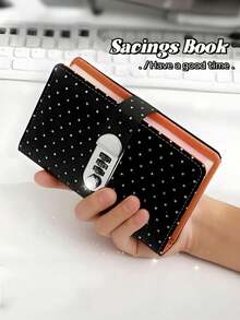 6-Color Password Lock Piggy Bank! Transparent Layer Holds Cash, Coins & Bills, Stylish INS-Inspired Colorful Savings Notebook, Perfect Gift For Girlfriend/Best Friend