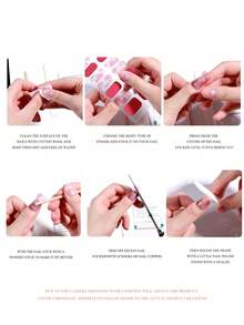 Novos adesivos de unhas em gel à prova d'água, sem necessidade de assar, com cores sólidas e estampas transfronteiriças. Adesivos para unhas no estilo Ins. À prova d'água, de longa duração e resistentes, com efeito 3D de pó de cebola, ideais para uso diário, presentes e festas. - Damasco - Ver 6