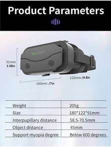 AyeBeau VR Glasses Virtual Reality Headset Viar Devices Helmet 3D Lenses Smart Goggles For Smartphones Phone Mobile Game Accessories,  For 4.7-7.0 Inch Phones, With Black Remote Control