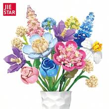 865 khối hoa xây dựng, bó hoa khối xây dựng DIY rực rỡ | Hoa giả nhiều màu | Hoàn hảo làm quà tặng ngày lễ tình nhân, Giáng sinh và Halloween | Trang trí nhà ấm cúng, đồ trang trí bằng hoa - Nhiều màu - Xem 2
