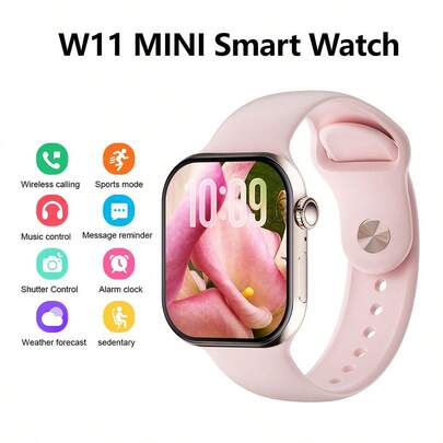 PANDA 고화질 풀 터치 컬러 스크린이 있는 새로운 스마트 워치, IOS/Android와 호환, 수영용 IP68 방수, 다국어 및 멀티 다이얼 지원, 통화 및 메시지 알림, 만보계, 음악 제어, 스포츠 모드, 일상적인 사용 및 선물용으로 적합 (Watch 11 MINI)