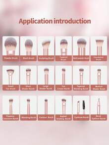 MAANGE 18支/20支化妆刷套装，包含18支专业化妆刷+1个收纳袋+1个水滴化妆海绵，还包含轮廓刷、粉底刷和散粉刷。 - 西瓜粉 - 查看 7