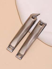 2pcs Nail Clippers, Splash-Proof Nail Clippers, Made Of High-Quality Stainless Steel For Fingernails And Toenails, Durable And Wide Blades, Nail Care Tools Suitable For All, Bedroom, Bathroom, Nail Cleaning And Repair - Camel - View 6