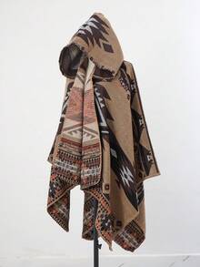 1pc Geometric Jacquard Casual Minimalist Oversized Shawl For Daily Wear - Multicolor - View 2
