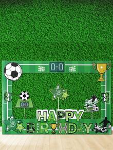 一套足球主题纸质相框，生日拍照道具，足球运动主题派对用品，足球迷聚会装饰，生日装饰，足球比赛用品，派对背景装饰，婴儿派对用品，摄影道具，派对小礼物