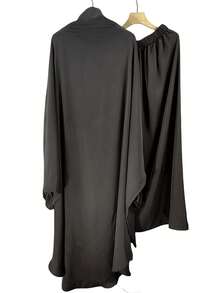 一套祈祷长袍 - 包括头巾和裙子，奢华女士宽松舒适设计，适合任何身材，适合女性日常穿着，私密性好。 - 彩色 - 查看 7