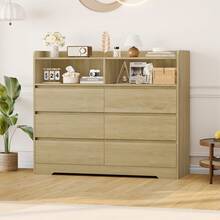 Bedroom Chest Of Drawers, White, Bedroom Chest Of Drawers With Six Drawers, White, Bedroom Chest Of Drawers For Adults, Bedroom Storage, Modern, Wood, 120 X 40 X 100 Cm - 黃色 - 查看 3