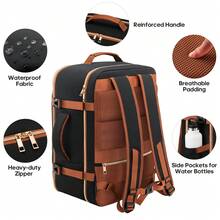 40L Travel Backpack For Women, Carry On Bag Flight Approved, Waterproof Backpack With 3 Packing Cubes, Weekender Personal Item Bags For Airplane Travel Essentials, TSA Approved - nâu đen - Xem 5