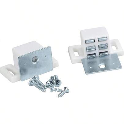 Rok Hardware Heavy Duty 15 lb High Magnetic Catch White/Nickel 10 Pack