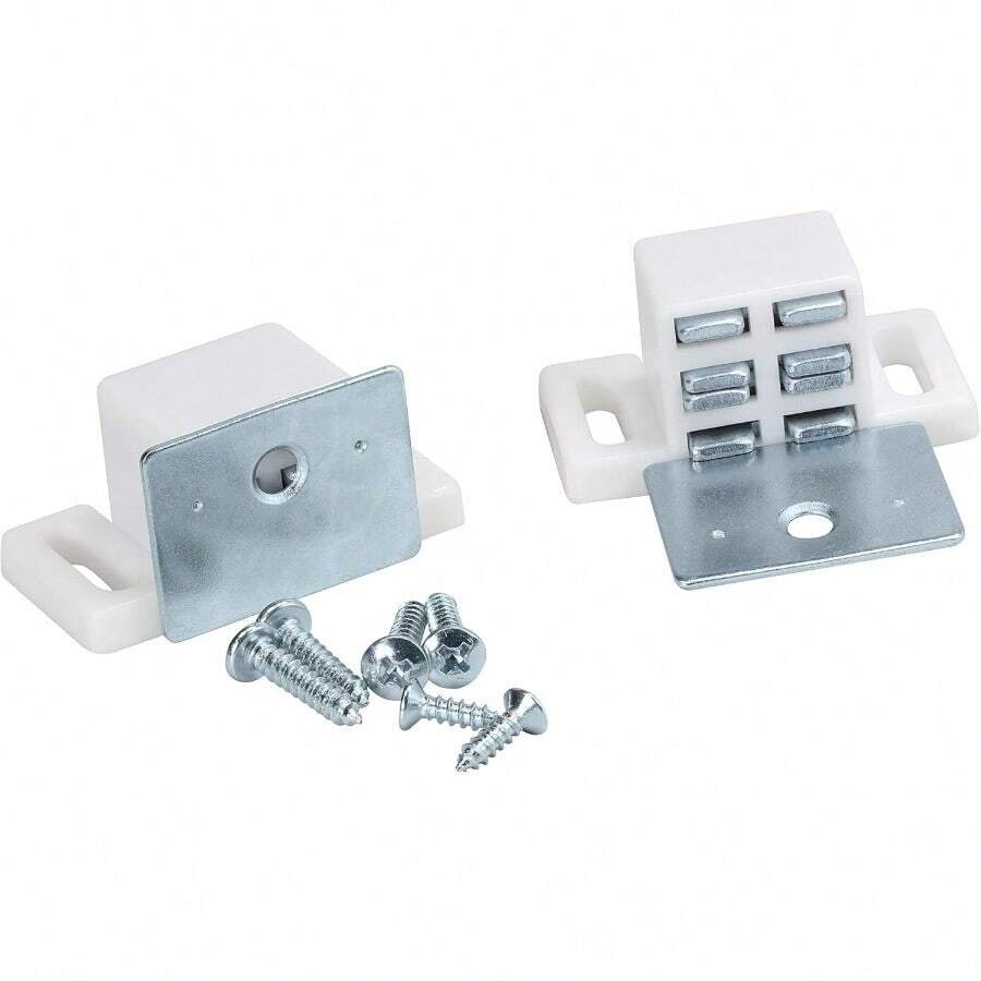Rok Hardware Heavy Duty 15 lb High Magnetic Catch White/Nickel 10 Pack - como en la foto - Ver 1
