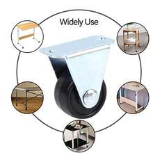 Framendino 4 Pack 1 Inch Rubber Caster Single Wheels Heavy Duty Rigid Non-Swivel Top Plate Fixed Casters - Paquetede4unidades - Ver 5