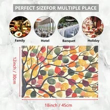 1/4/6/8/12 Stücke bunte bedruckte 2D-Muster Leinen waschbare Tischsets, schützende Tischsets für Innen-/Außengastronomie, geeignet für Feierlichkeiten, Küche