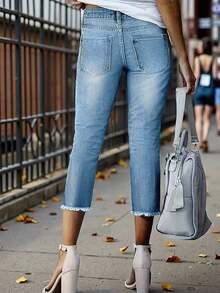 Women's All-Match Casual Everyday Commute Versatile Denim Shorts, Summer - Light Washed Blue - View 2