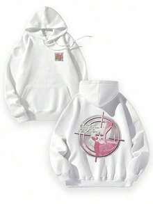 Women Winter ClothesEWH Distressed Washed Cotton Round Neck 270g Double-Sided Printing Men's Hoodie With Soft And Breathable Fabric, Presenting Neon - Style Text "Treaty Oak REVIVAL" And A Figure Pattern Y2k,Soulja,Concert,Halloween,Gothic,Vintage,Streetwear Graphic,009-ABLoose And Comfortablehoodie For Women - White 2 - 查看 1