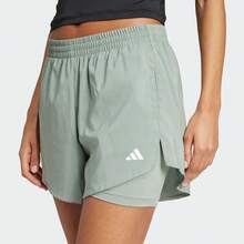 Adidas Women's W MIN 2IN1 SHO Woven Shorts JN1364 - Green - View 3