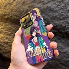 Diseño de patrón de fondo de personaje de anime Zombie 100 para iPhone 17, 17Air, 17Pro, 17Promax, 16, 16Plus, 16Pro, 16Promax, 15, 15Plus, 15Pro, 15Promax, 14, 14Plus, 14Pro, 14Promax, 13, 13Pro, 13Promax, 12, 12Pro, 12Promax, 11, 11Pro, 11Promax, anti-suciedad, a la moda, moderno, color plata Imd - Mezcla de colores - Ver 1