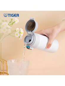 Tiger MMJ-A36C 360ml Insulated Water Bottle, One-Touch Opening Lid, Lightweight And Portable For Outdoor Travel, 304 Stainless Steel, Triple Leak-Proof Function, Peach Mousse PB Flavor