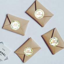 60pcs/120pcs Eid Mubarak Hot Stamping Stickers Gold Green Leaf Gift Packaging Stickers Decoration Party Supplies - Multicolor - View 3