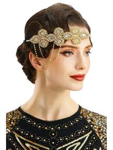 1920s Flapper Headband, Classic Vintage Inspired Headdress Chain Head Accessories For Women, Suitable For Roaring 20s Themed Party And Events Halloween - Multicolor - View 15
