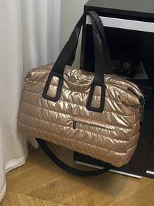 Quilted Multi-Use Shoulder Crossbody Tote Bag, Large Capacity For Travel, Vacation, Campus, Storage, Fitness, Sports And Yoga - 彩色 - 查看 13