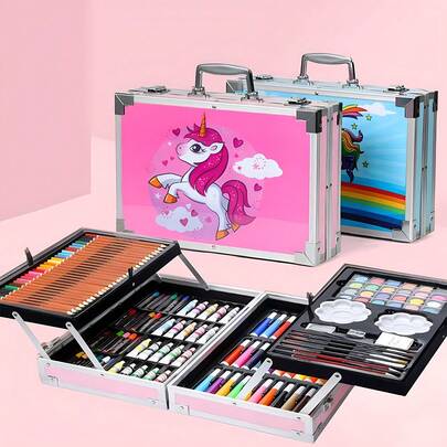 145 Pcs Professional Art Set - Deluxe Art Set Artists Sketching & Colouring Case Supplies Provides Variety Sketch Coloring For Beginners Gift For Artists