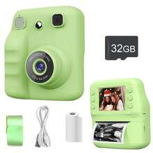 This Instant Print Camera Comes With Photo Paper, Designed Specifically For Children To Enjoy The Fun Of Selfies. It Combines Instant Imaging And Digital Functions, Supporting 1080P HD Video Recording To Capture Precious Moments. With A Built-In MP3 Player And Educational Games, It Is An Ideal Gift For Children Aged 3-12, Especially Suitable For Occasions Like Christmas, New Year, And Birthdays. - Green - View 12