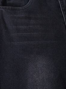 青少年男童带口袋宽松休闲水洗阔腿裤 - 黑色 - 查看 5