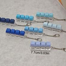 1pc 4-Key Keyboard Keychain Stress Relief Toy, Finger Keyboard Toy, Multiple Colors Available, Tension/Pressure, Unisex Keycap Keychain Pendant Decoration - Multicolor - View 2