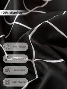 3pcs Checkerboard Pattern Duvet Cover Set (1 Duvet Cover And 2 Pillow Shams), Soft And Skin-Friendly, Suitable For All Seasons - Multicolor - View 5