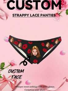 定制趣味女士内裤，可印上男友/自己的照片。情人节送给女友一份独一无二的礼物。可定制照片，适合休闲、运动、家庭聚会、情侣礼物等场合。亮片装饰，色彩缤纷，是周年纪念日、生日或送给她的热门之选。可定制人脸照片，定制专属照片内裤。 - 黑色 - 查看 2