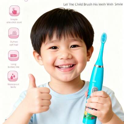 Electric Toothbrush Smart Cartoon Soft Bristles Toothbrush With Replace Bristles