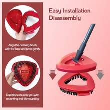 XZGB Oceda Scrubber Mop Head Compatible With RinseClean 2-Tank System 2 Pcs Scrub Brush Floor Scrubber Hard Bristle Cleaning Brush For Bathroom Kitchen Tub Floor And Tile - 紅色 - 查看 6