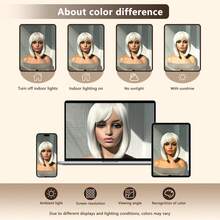 DZfirst Bob Wig Short Straight Grey Wig For Woman 12inch Daily Party Cosplay Lolita Wig Natural Synthetic Bob Wig With Bangs Heat Resistant Fiber - Light Grey - View 8