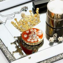 HAWTGold Crown Trinket Box Vintage Metal Enameled Decorative Box Ring Earrings Jewelry Organizer Gift Box For Girl Women - Vàng - Xem 6