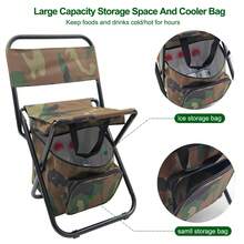 Silla Plegable Portátil con Bolsa de Transporte para Exteriores - Verde militar - Ver 4