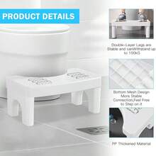 Squatting Toilet Stool For Adults Portable Toilet Step Foot Rest For Bathroom - White - View 4