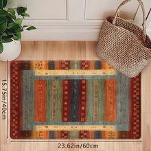 1 pieza Alfombra larga con estampado de arte abstracto bohemio, alfombra de cocina suave, antideslizante y absorbente, lavable a máquina, que crea una atmósfera cálida para la decoración del hogar. Alfombra rectangular de pelo corto para sala de estar, dormitorio, cocina, lavandería, baño - Multicolor - Ver 17