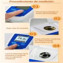 Refractómetro digital de alta precisión 0-55 % para medir el contenido de azúcar en bebidas - Azul - Ver 3
