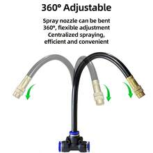 AWYY60 Ft Drip Irrigation System-Garden Drip Irrigation Kit With 19 Pcs 360°Adjustable Copper Nozzles Automatic Atomizing Watering Irrigation System For Garden Lawn Greenhouse Potted 5/16 Inch Hose - 60FT - 查看 3