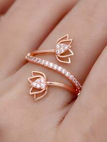 1 Pc Teen Elegant Cubic Zirconia Rings For Girls For Birthday Gifts For Party Jewelry Daily Decoration