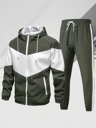 Alpha Camp Conjunto de chaqueta y pantalones informales estilo novio, chándal deportivo de otoño para hombres jóvenes con estilo de novio