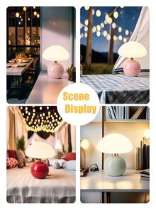 1pc Adorable Mushroom Table Lamp, USB-Powered With Ceramic Base, Perfectly Complements Living Room, Bedroom, Hallway, Cafe, And Office Decor. LED Lighting. Valentine's Day Gift, Gift For Women, Room Decor, Bedroom Decoration - one-size - View 7