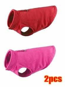 柔软抓绒狗狗保暖外套背心，带D形环，适合小型幼犬、幼猫、吉娃娃、法国斗牛犬、巴哥犬等，秋冬季适用。